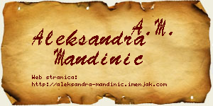 Aleksandra Mandinić vizit kartica